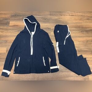 Coldwater Creek Navy Blue Hoodie and Jogger Matching Co-ord Set